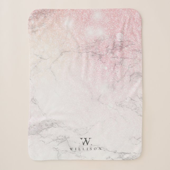 Cobertor Sherpa Design personalizado de luxo mármore (Frente)