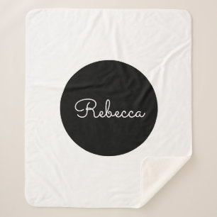 Cobertor Sherpa Design retromoderno de Script Branco Editável lega