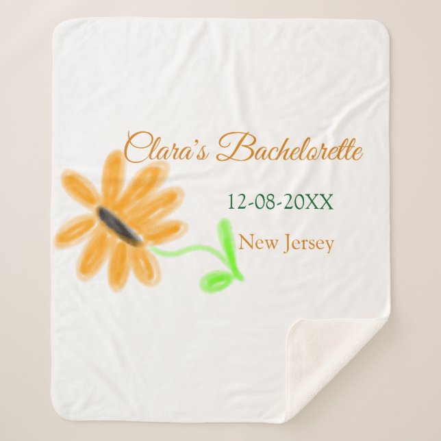 Cobertor Sherpa Despedida de solteira adicionar nome data local gi (Frente)