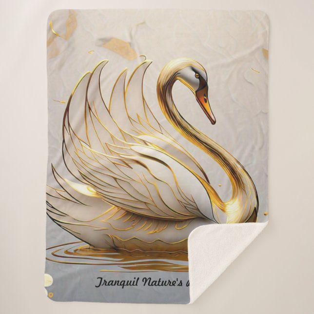 Cobertor Sherpa "Despertar Suave do Cisne" (Frente)