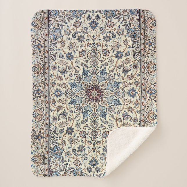 Cobertor Sherpa Destaque das Cinzas de Cinza Azul Persia Dusty  (Frente)