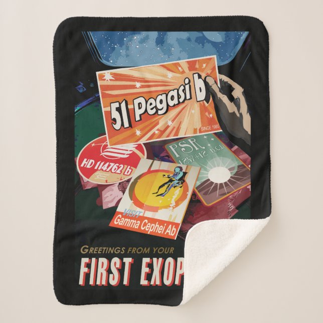 Cobertor Sherpa Detecção do Poster de Exoplaneta do Espaço Retroat (Frente)