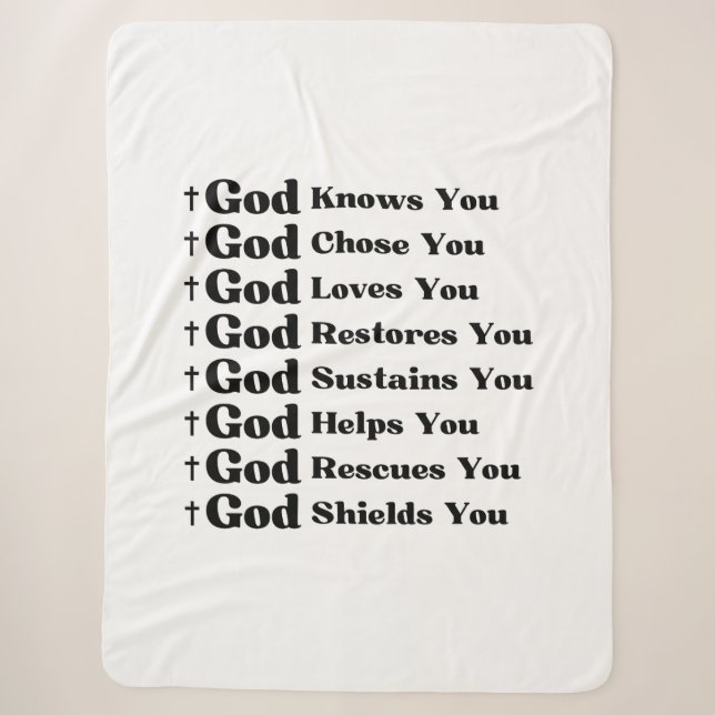 Cobertor Sherpa Deus O Conhece, Te Ama, Restaura E Resgate (Frente)