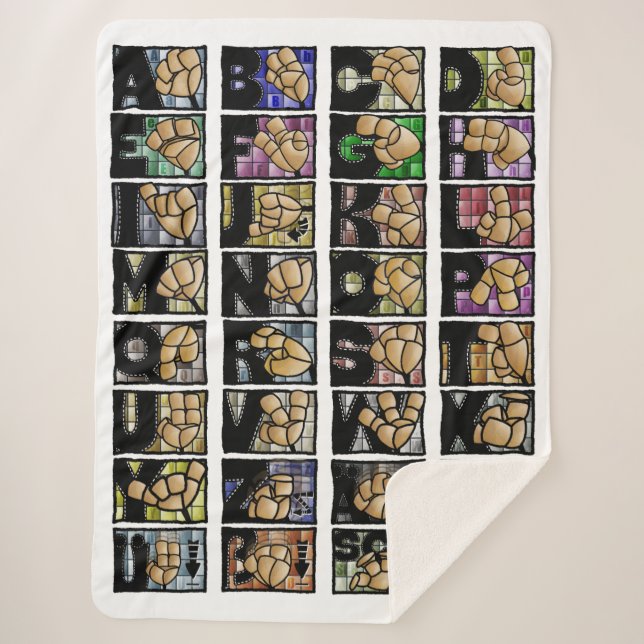 Cobertor Sherpa Deutsches Fingeralphabet 3 (2025) (Frente)