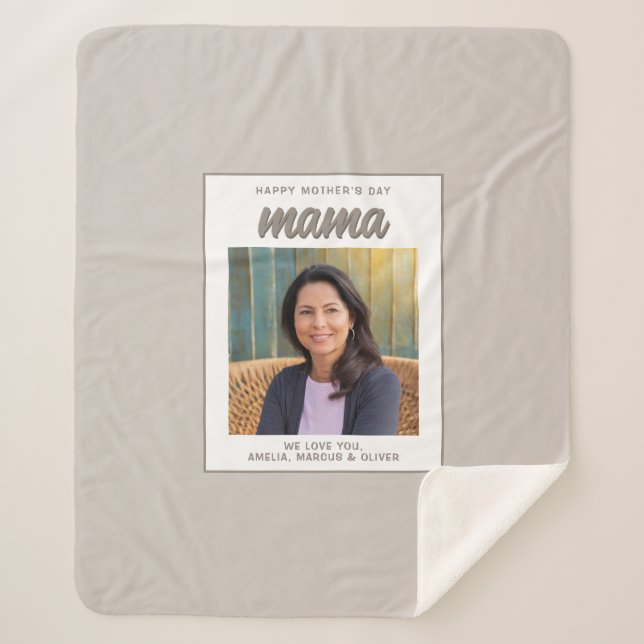 Cobertor Sherpa Dia de as mães de Fotografia para Crianças Beige M (Frente)
