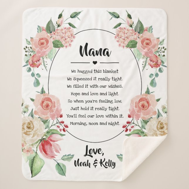 Cobertor Sherpa Dia de as mães vovó vovó Nana de Netos (Frente)