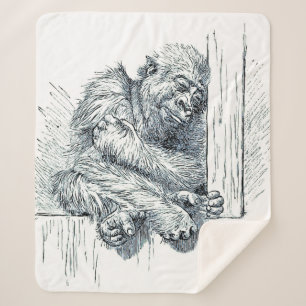 Cobertor Sherpa Dia do Descanso - Jovem Ape Gorilla Blanket