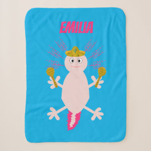 Cobertor Sherpa Dia do Nome Personalizado Axolotl Mexicano Morto