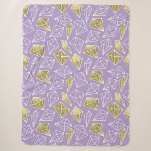 Cobertor Sherpa Diamantes Dourados do Chic Purple