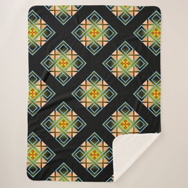 Cobertor Sherpa Diamond Crosses (Frente)