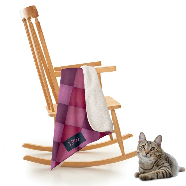 Cobertor Sherpa Diamond Quilt - Pinks and Purples - adicionar inic (Criador carregado)