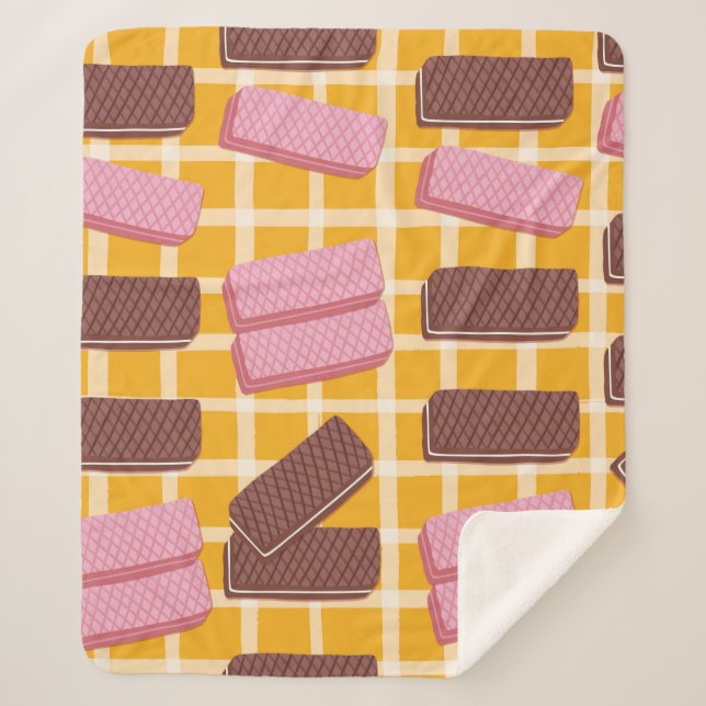 Cobertor Sherpa Diferentes wafers aromatizadas de fundo sem costur (Frente)