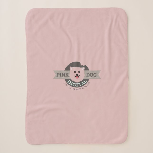 Cobertor Sherpa Digital Cachorro Rosa (Frente)