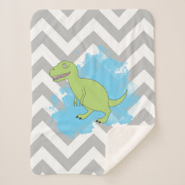 Cobertor Sherpa Dinossauro com Design de Fundo de Aquarela