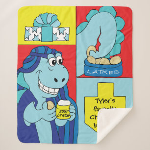Cobertor Sherpa Dinossauro Hanukkah Sherpa Blanket/Médio