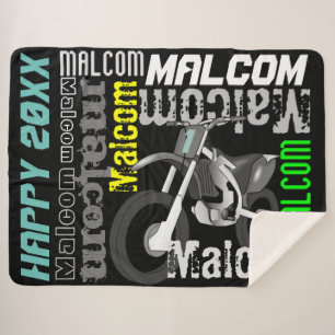 Cobertor Sherpa Dirt Bike Nome Tipografia Personalizada
