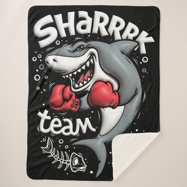 Cobertor Sherpa Diseño Sharrrk Team (Frente)