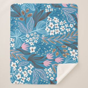 Cobertor Sherpa Ditzy Floral: Vintage Primavera.