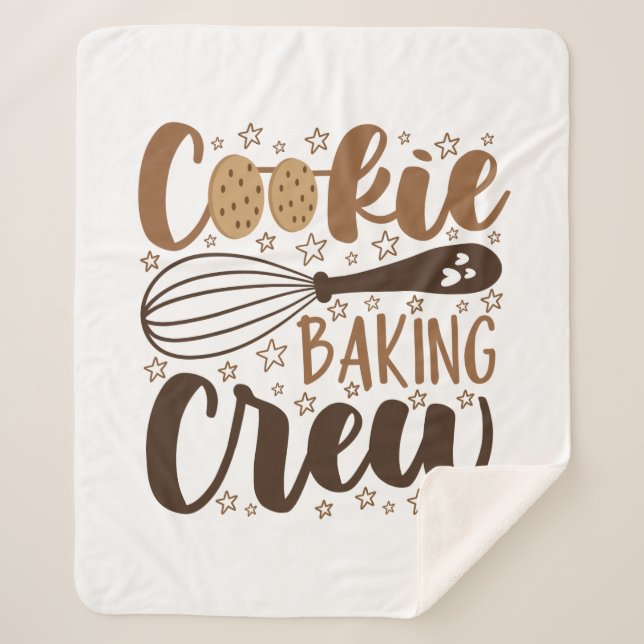 Cobertor Sherpa Diversão Cookie Baking Crew Design (Frente)