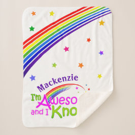 Cobertor Sherpa Divertido AWESOME e eu o conheço com o Rainbow em