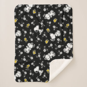 Cobertor Sherpa Divertimento e flores do Snoopy & Woodstock