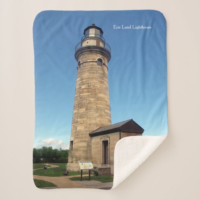 Cobertor Sherpa do Farol de Erie Land (Frente)