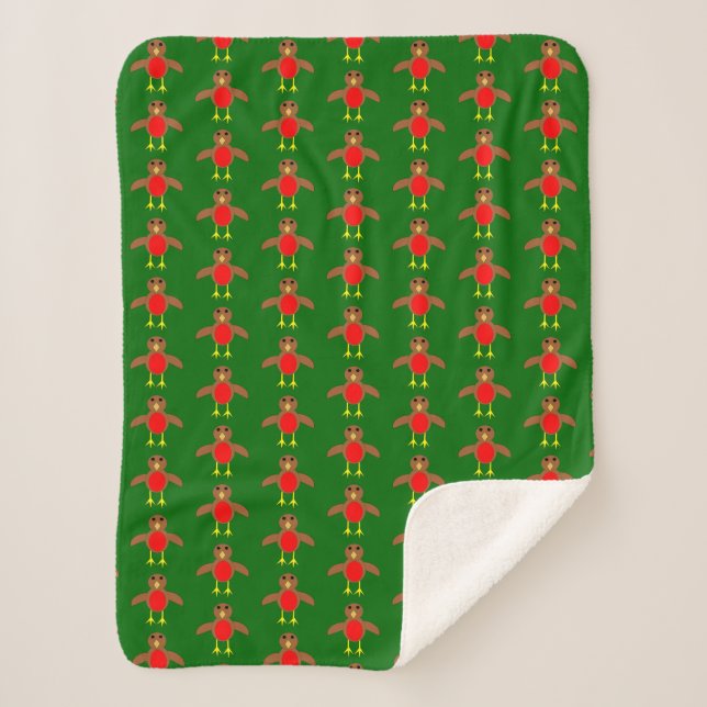 Cobertor Sherpa do Papai Noel Robin (Frente)