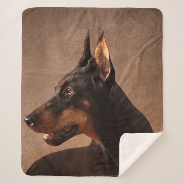 Cobertor Sherpa Dobermann - Pinscher do Doberman (Frente)