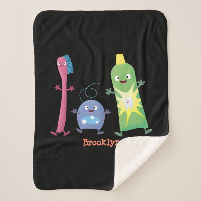 Cobertor Sherpa Dobra de dente de pasta de dente de dente de pasta (Frente)