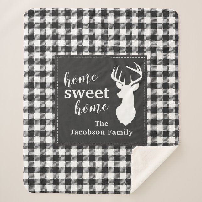 Cobertor Sherpa Doce Natal de Natal de xadrez (Frente)