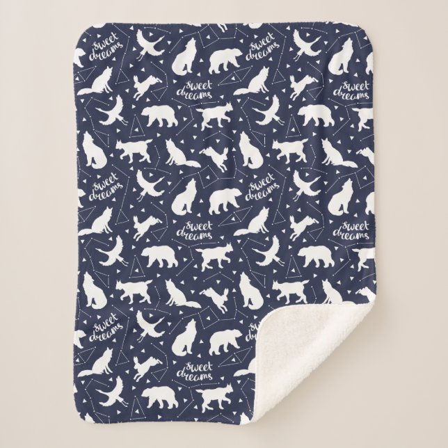 Cobertor Sherpa Doces Sonhos | Constelações estelares (Frente)