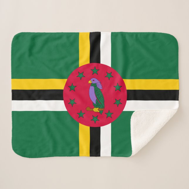 Cobertor Sherpa Dominica Flag (Frente (Horizontal))