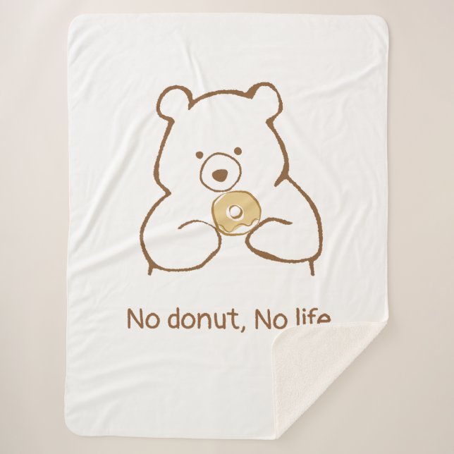 Cobertor Sherpa Donuts, Ursos e Eu  (Frente)