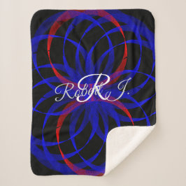 Cobertor Sherpa Double Blueberry Color Geometric Sherpa Blanket