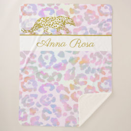 Cobertor Sherpa *~* Douradas Manchas Cortantes de Pastel Leopardo