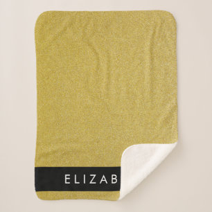 Cobertor Sherpa Dourado brilho, brilho brilhante, seu nome