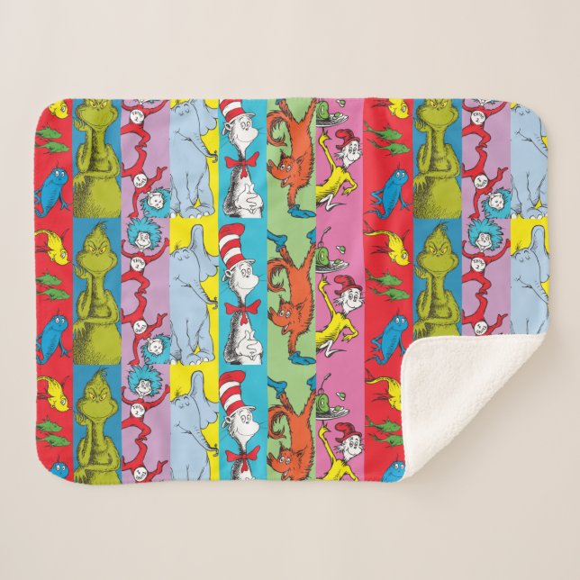 Cobertor Sherpa Dr. Seuss | Fatia de Personagem (Frente (Horizontal))