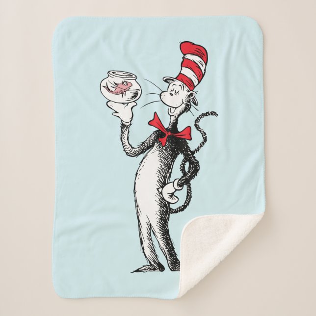 Cobertor Sherpa Dr. Seuss | Gato no Chapéu & Krinklebine (Frente)