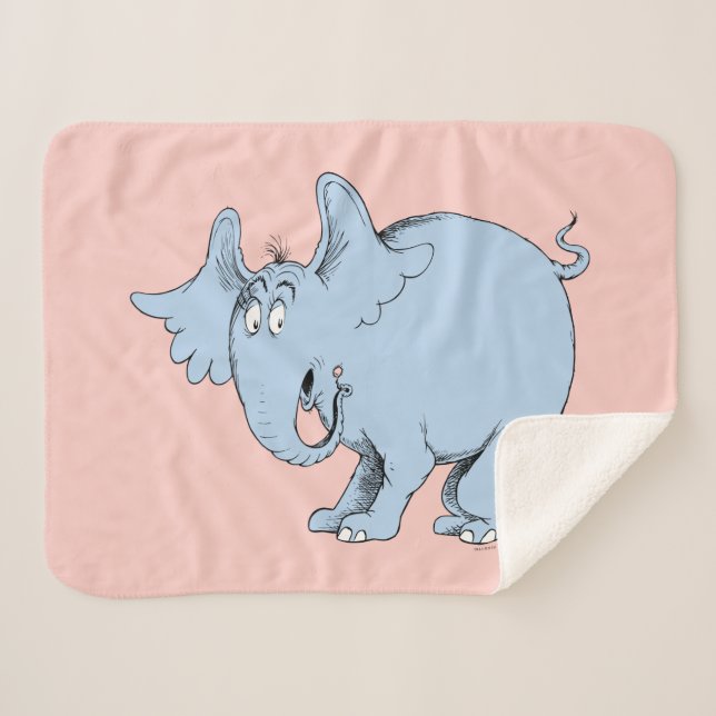 Cobertor Sherpa Dr. Seuss | Horton ouve Quem (Frente (Horizontal))