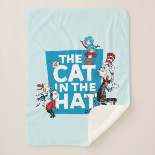 Cobertor Sherpa Dr. Seuss Logotipo do Gato no Chapéu - Personage