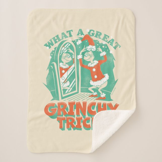 Cobertor Sherpa Dr. Seuss | Que Grande Truque Grinchy! (Frente)