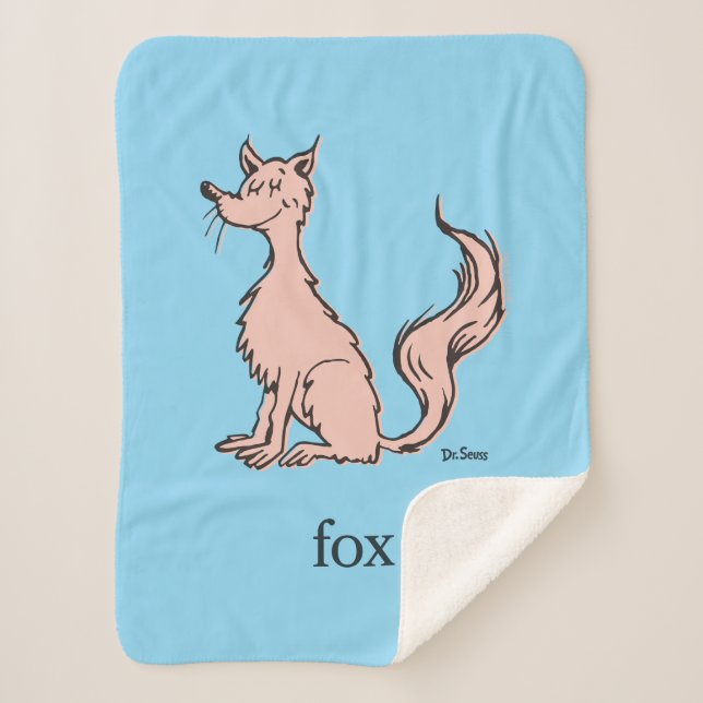 Cobertor Sherpa Dr. Seuss | Raposa Rosa (Frente)