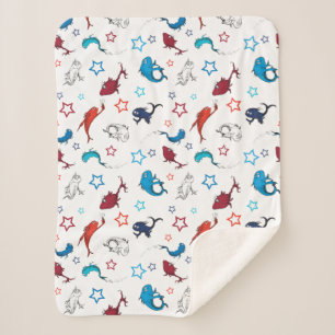 Cobertor Sherpa Dr. Seuss Um Peixe Dois Peixes Padrão de Estrela