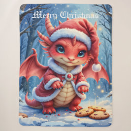 Cobertor Sherpa Dragão de Natal, muito fofo para prender,