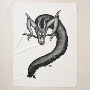 Cobertor Sherpa Dragão no estilo de tatuagem