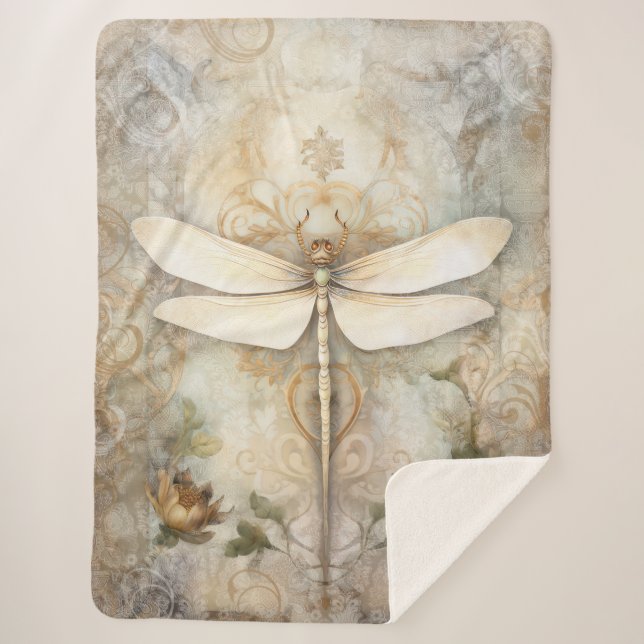 Cobertor Sherpa Dragonfly Antiga (Frente)