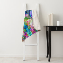 Cobertor Sherpa Dragonfly Garden Abstrato Floral