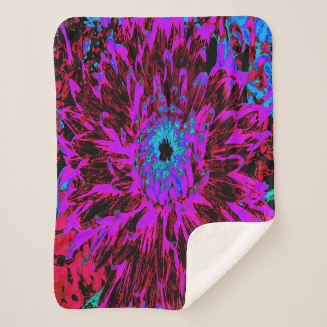 Cobertor Sherpa Dramson Red, Purple e Black Dahlia (Frente)
