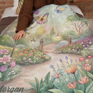 Cobertor Sherpa Dreamfly Butterfly Garden Path - Jardim Encantado