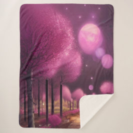 Cobertor Sherpa Dreamy Pink Nightscape
